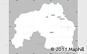 Gray Simple Map of Landeck, single color outside