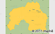Savanna Style Simple Map of Landeck, single color outside