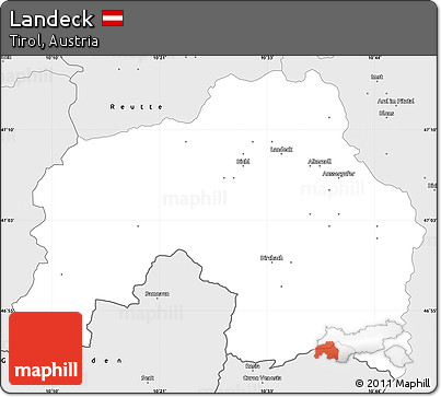 Silver Style Simple Map of Landeck