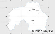 Silver Style Simple Map of Landeck, single color outside
