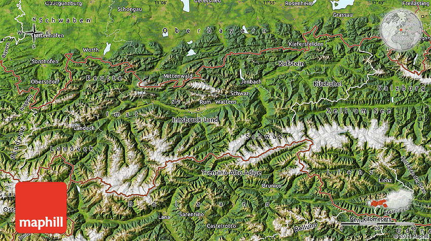 Satellite Map of Tirol