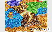 Physical 3D Map of Schwaz, political outside