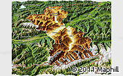 Physical 3D Map of Schwaz, satellite outside