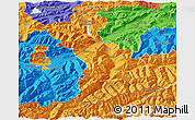 Political 3D Map of Schwaz
