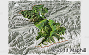 Satellite 3D Map of Schwaz, lighten, semi-desaturated