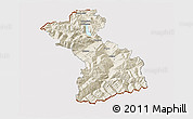Shaded Relief 3D Map of Schwaz, cropped outside