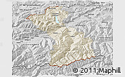 Shaded Relief 3D Map of Schwaz, desaturated