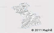 Silver Style 3D Map of Schwaz, single color outside