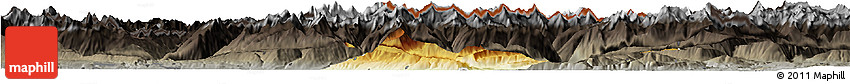Physical Horizon Map of Schwaz, darken, semi-desaturated