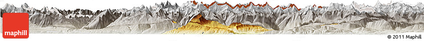 Physical Horizon Map of Schwaz, lighten, semi-desaturated