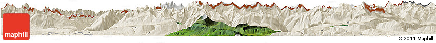 Satellite Horizon Map of Schwaz, shaded relief outside