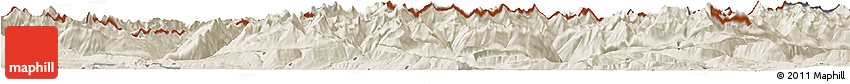 Shaded Relief Horizon Map of Schwaz