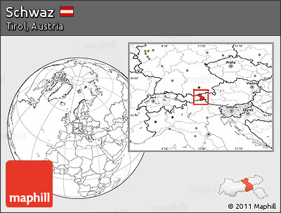 Blank Location Map of Schwaz