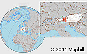 Gray Location Map of Schwaz, highlighted country