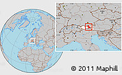 Gray Location Map of Schwaz, highlighted parent region