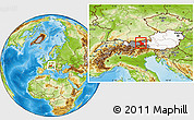 Physical Location Map of Schwaz, highlighted country, highlighted parent region