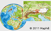 Physical Location Map of Schwaz, highlighted country