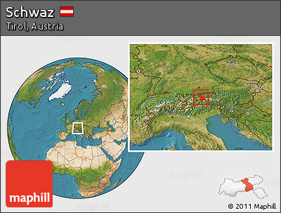 Satellite Location Map of Schwaz