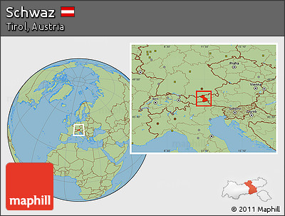 Savanna Style Location Map of Schwaz