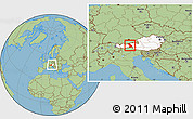 Savanna Style Location Map of Schwaz, highlighted country, within the entire country