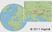 Savanna Style Location Map of Schwaz, highlighted parent region, within the entire country