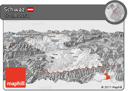Gray Panoramic Map of Schwaz