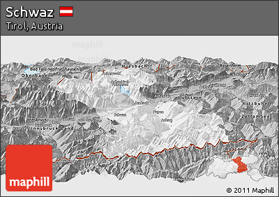 Gray Panoramic Map of Schwaz