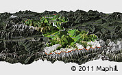 Satellite Panoramic Map of Schwaz, darken, semi-desaturated