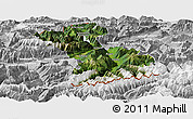 Satellite Panoramic Map of Schwaz, lighten, desaturated
