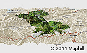 Satellite Panoramic Map of Schwaz, shaded relief outside