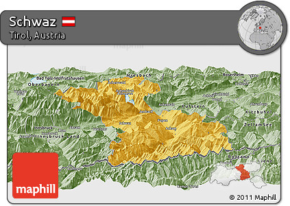 Savanna Style Panoramic Map of Schwaz