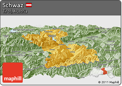 Savanna Style Panoramic Map of Schwaz