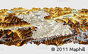 Shaded Relief Panoramic Map of Schwaz, physical outside