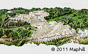 Shaded Relief Panoramic Map of Schwaz, satellite outside