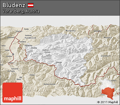 Classic Style 3D Map of Bludenz