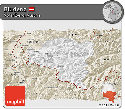 Classic Style 3D Map of Bludenz