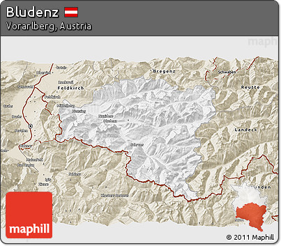 Classic Style 3D Map of Bludenz