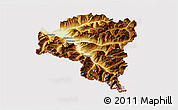 Physical 3D Map of Bludenz, cropped outside
