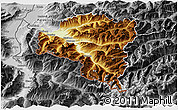 Physical 3D Map of Bludenz, desaturated