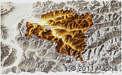 Physical 3D Map of Bludenz, lighten, semi-desaturated