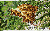 Physical 3D Map of Bludenz, satellite outside