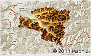 Physical 3D Map of Bludenz, shaded relief outside