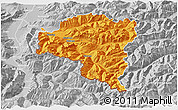 Political 3D Map of Bludenz, lighten, desaturated