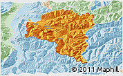 Political 3D Map of Bludenz, lighten