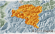 Political 3D Map of Bludenz, lighten, semi-desaturated