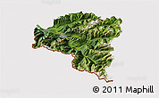 Satellite 3D Map of Bludenz, cropped outside
