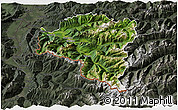 Satellite 3D Map of Bludenz, darken, semi-desaturated
