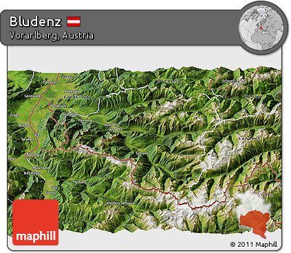 Satellite 3D Map of Bludenz