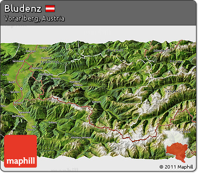 Satellite 3D Map of Bludenz