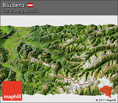 Satellite 3D Map of Bludenz